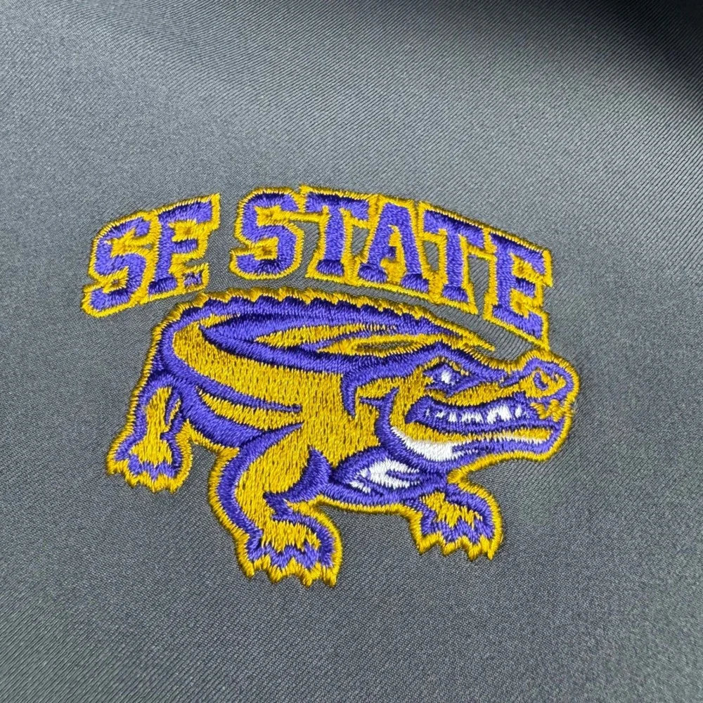 Columbia Softshell Jacket Mens S Gray Excellent SF State Gators Full Zip Fleece